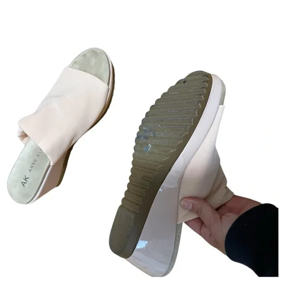 Anne Klein Women's Pink Wedge Slides - Picture 2 of 3